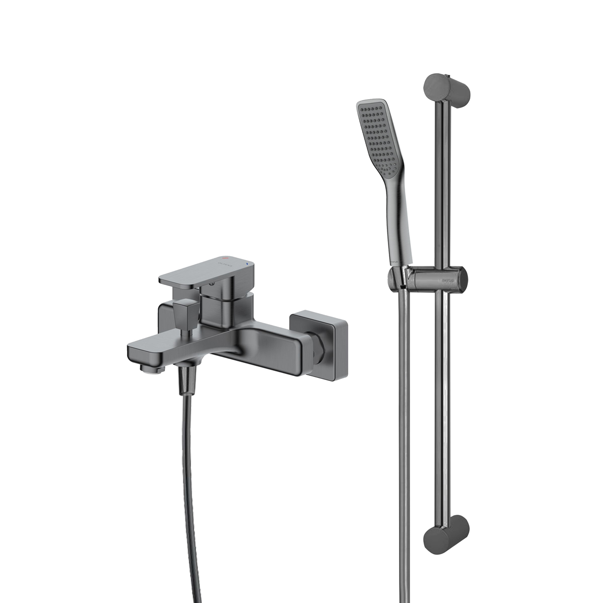 Készlet kád és zuhany csaptelep Oltens Hadsel 34006400, zuhanyrúd Oltens Alling 37301400, 37200400, 37111400