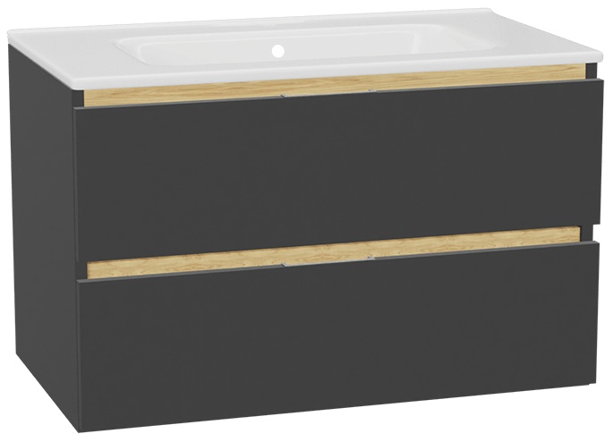 Készlet szekrénytest Excellent Tuto 2.0 MLEX.2172.800.GRBL, mosdótál Excellent Pik CEEX.6517.800.WH, MLEX.2151.800.01.GR