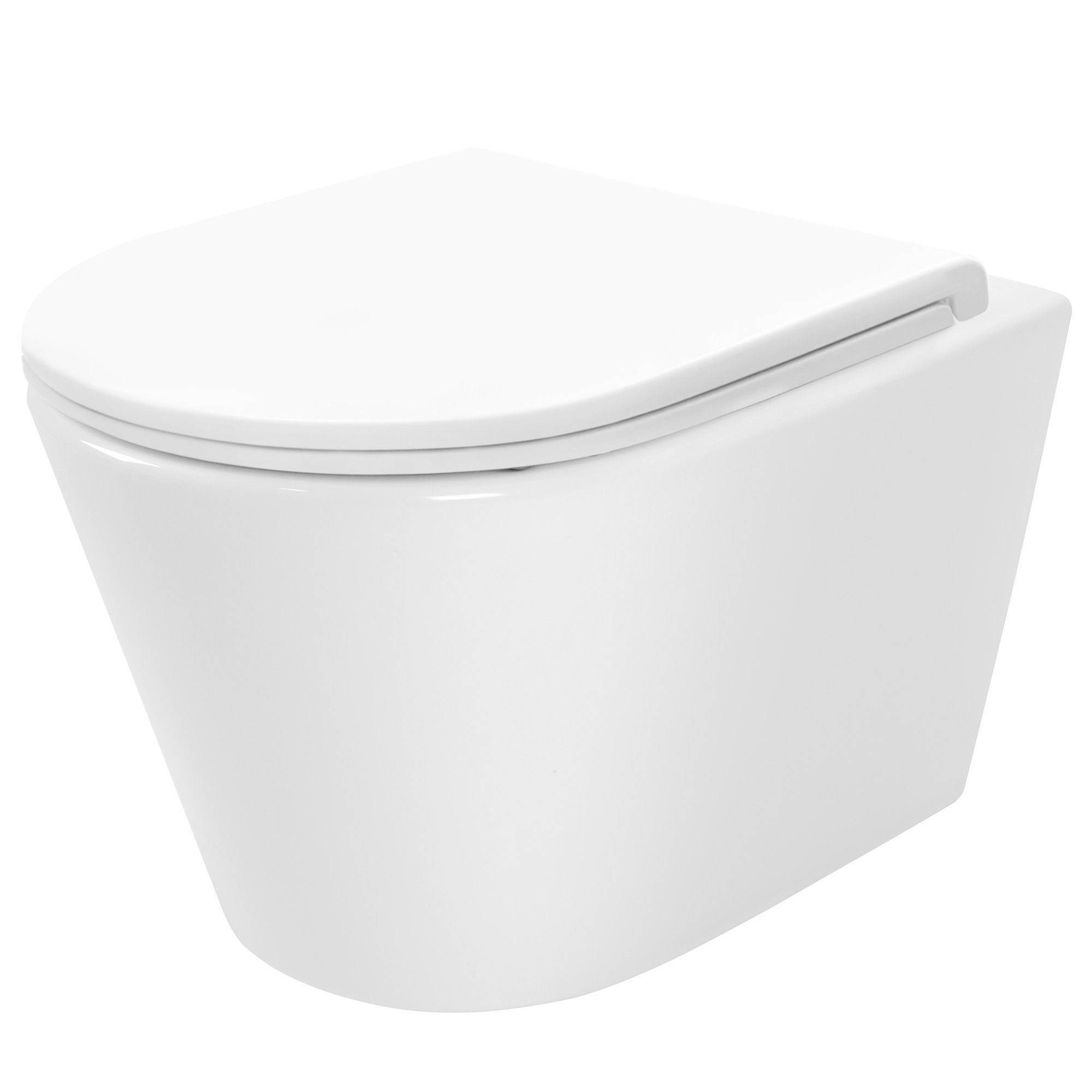 Rea Tito wc csésze lassú záródású ülőkével függesztett perem nélkül fehér fényes REA-C6800
