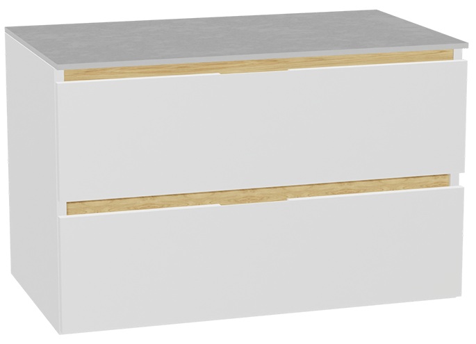 Készlet szekrénytest Excellent Tuto 2.0 MLEX.2172.800.WHBL, szekrény feletti pult Excellent Tuto 2.0 MLEX.2116.800.SJ, MLEX.2151.800.01.WH