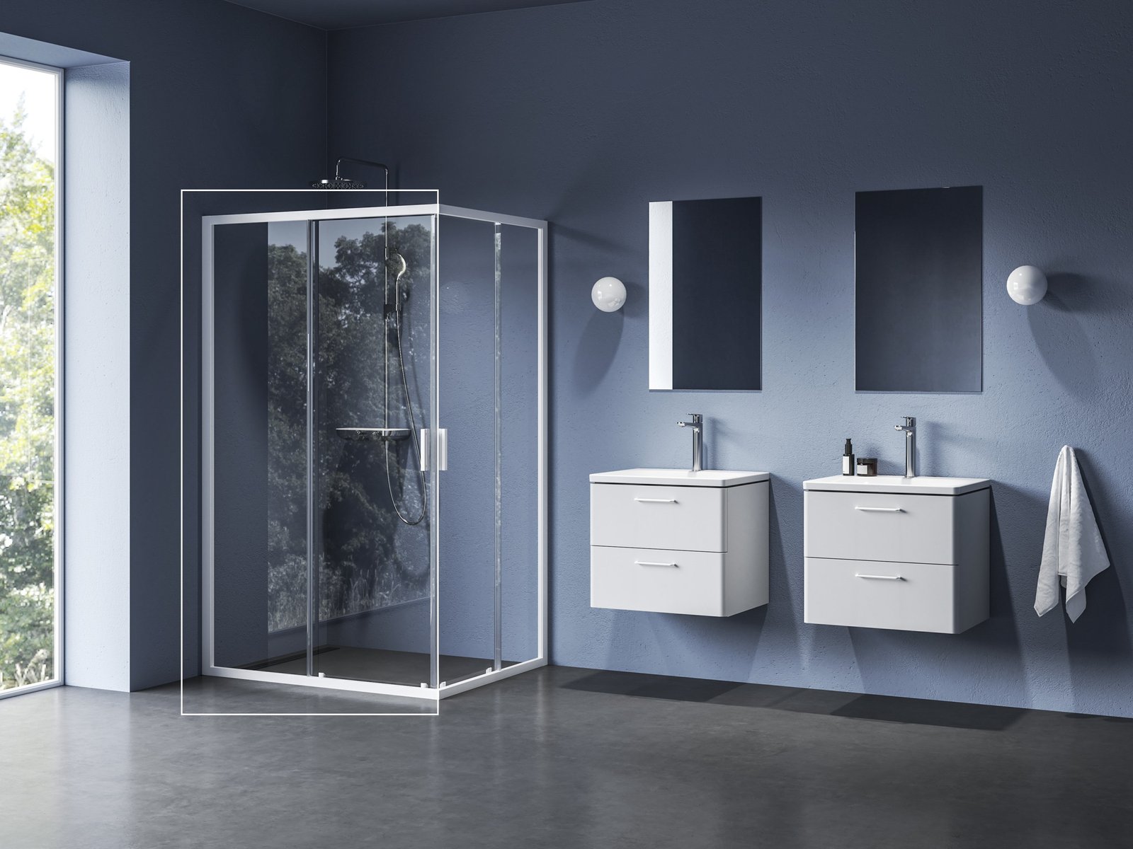 Ravak Blix II zuhanyajtók 120 cm tolható fehér matt/átlátszó üveg 1XMG0E00Z1