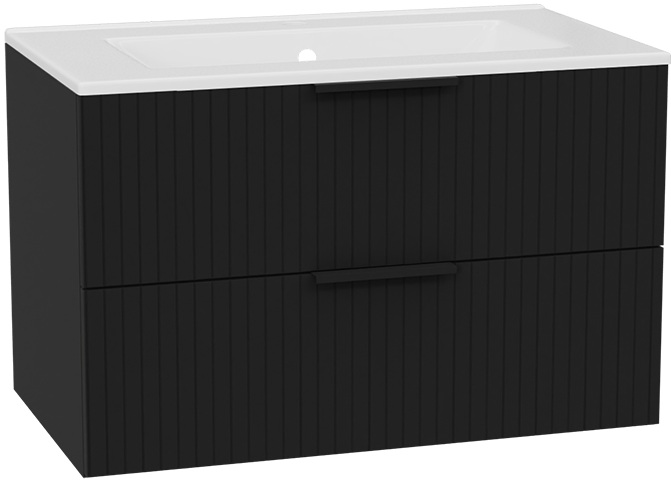 Készlet szekrénytest Excellent Tuto 2.0 MLEX.2172.800.BKBL, mosdótál Excellent As CEEX.3617.800.WH, MLEX.2151.800.03.BK