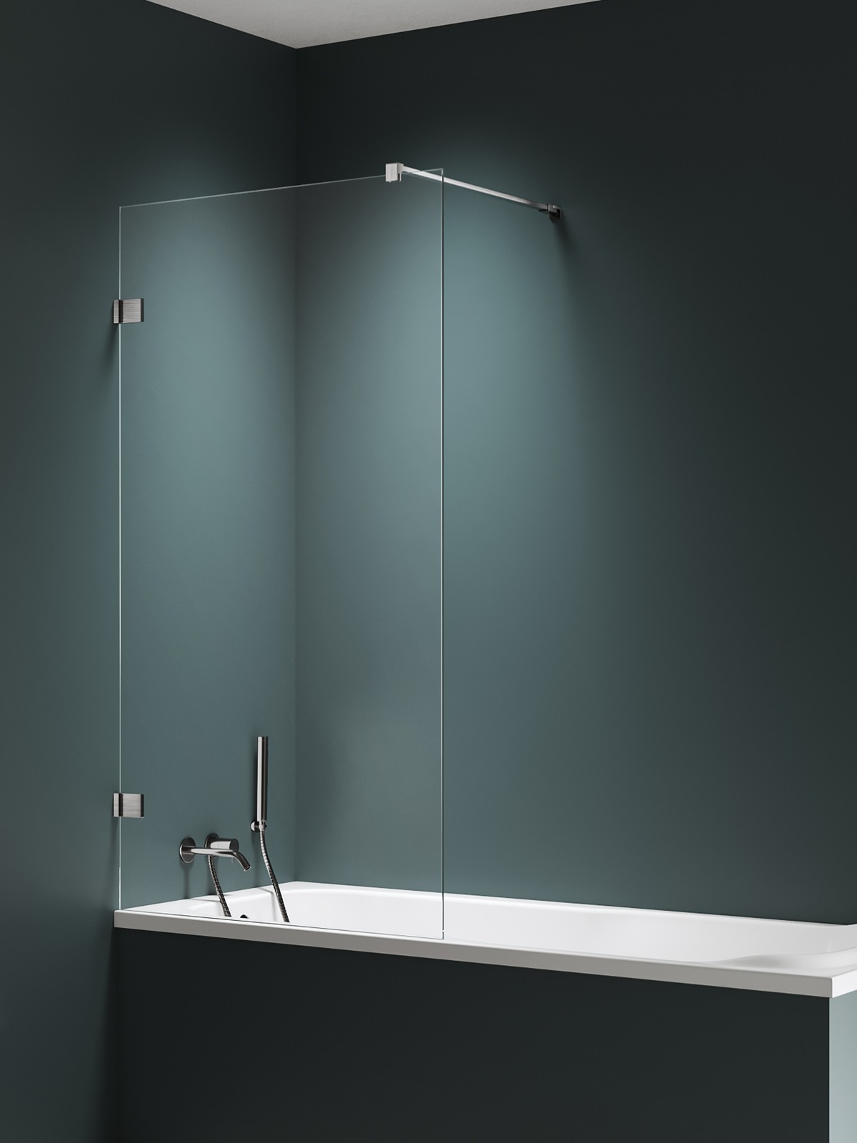 New Trendy Avexa Nickel Brushed zuhanyparaván 80 cm egyrészes csiszolt/átlátszó üveg EXK-8741-WP