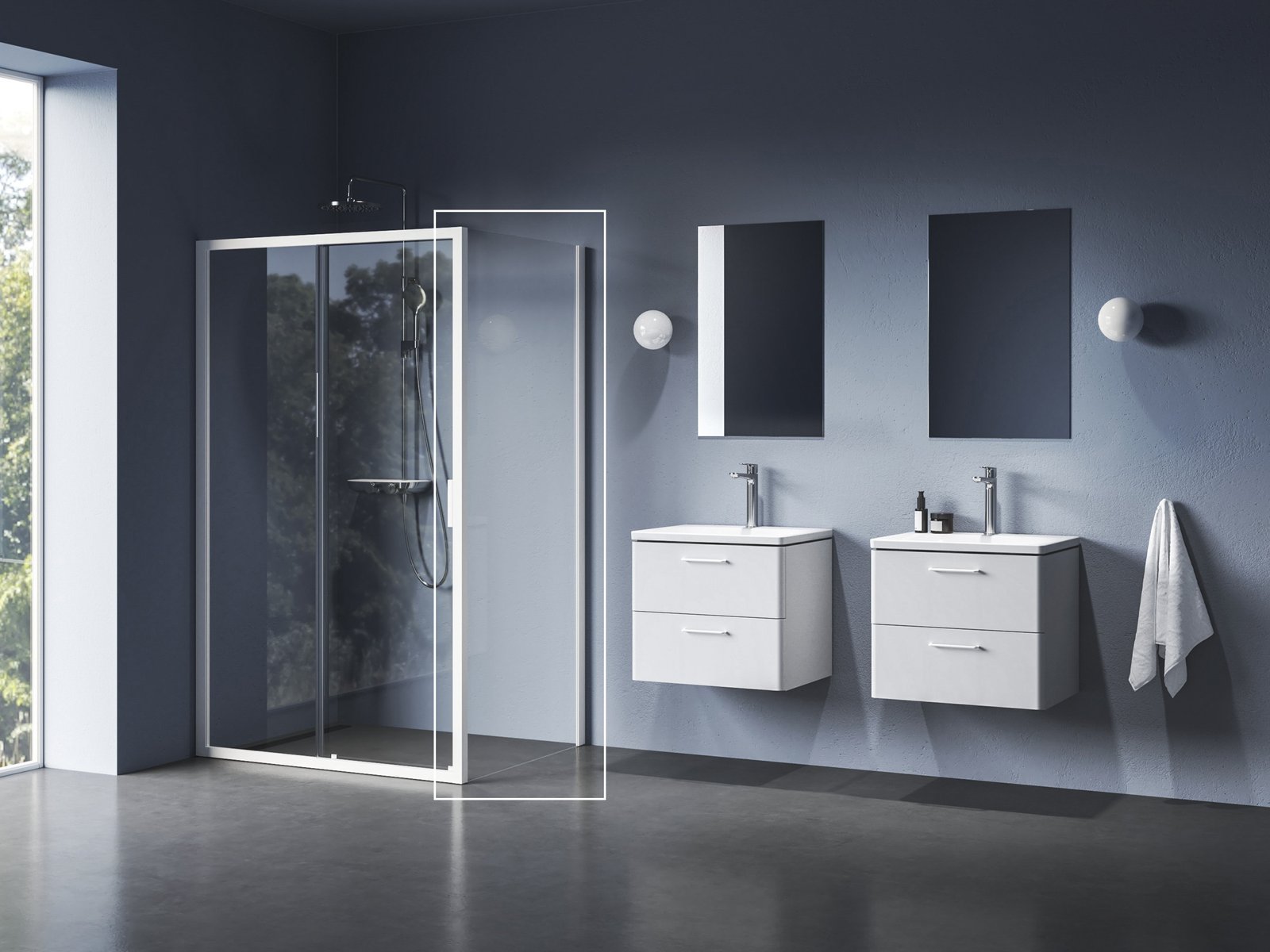 Ravak Blix II zuhanyfal 80 cm fehér matt/átlátszó üveg 9BM40E00Z1