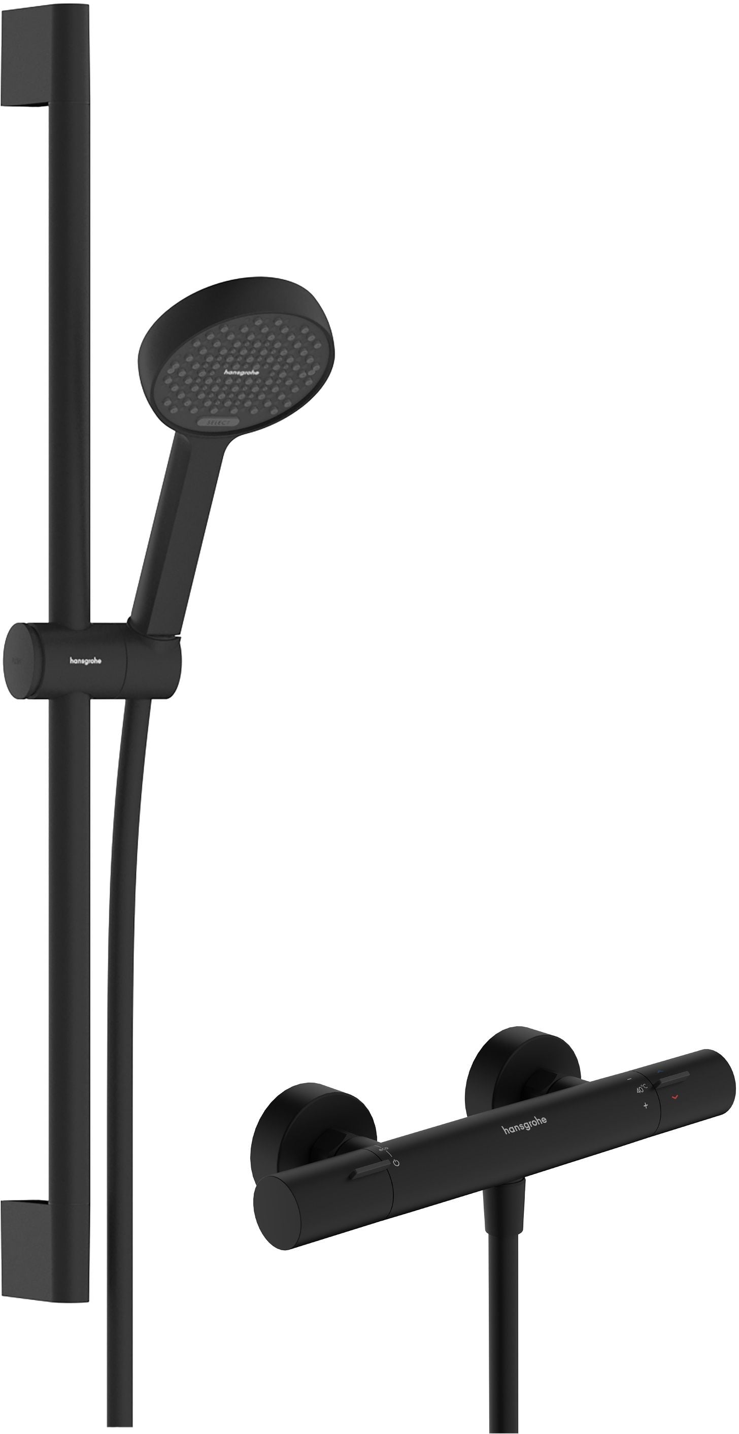 Hansgrohe Activera Select S zuhany készlet fal termosztáttal fekete 28876670
