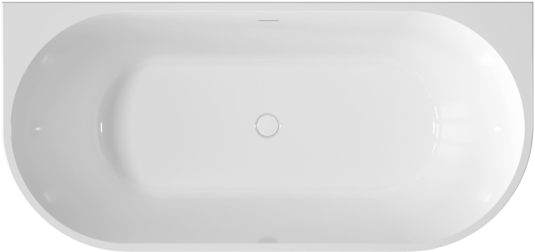 Invena Glamour fal mellé szerelhető fűrdőkád 170x80 cm ovális fehér AN-02-12U