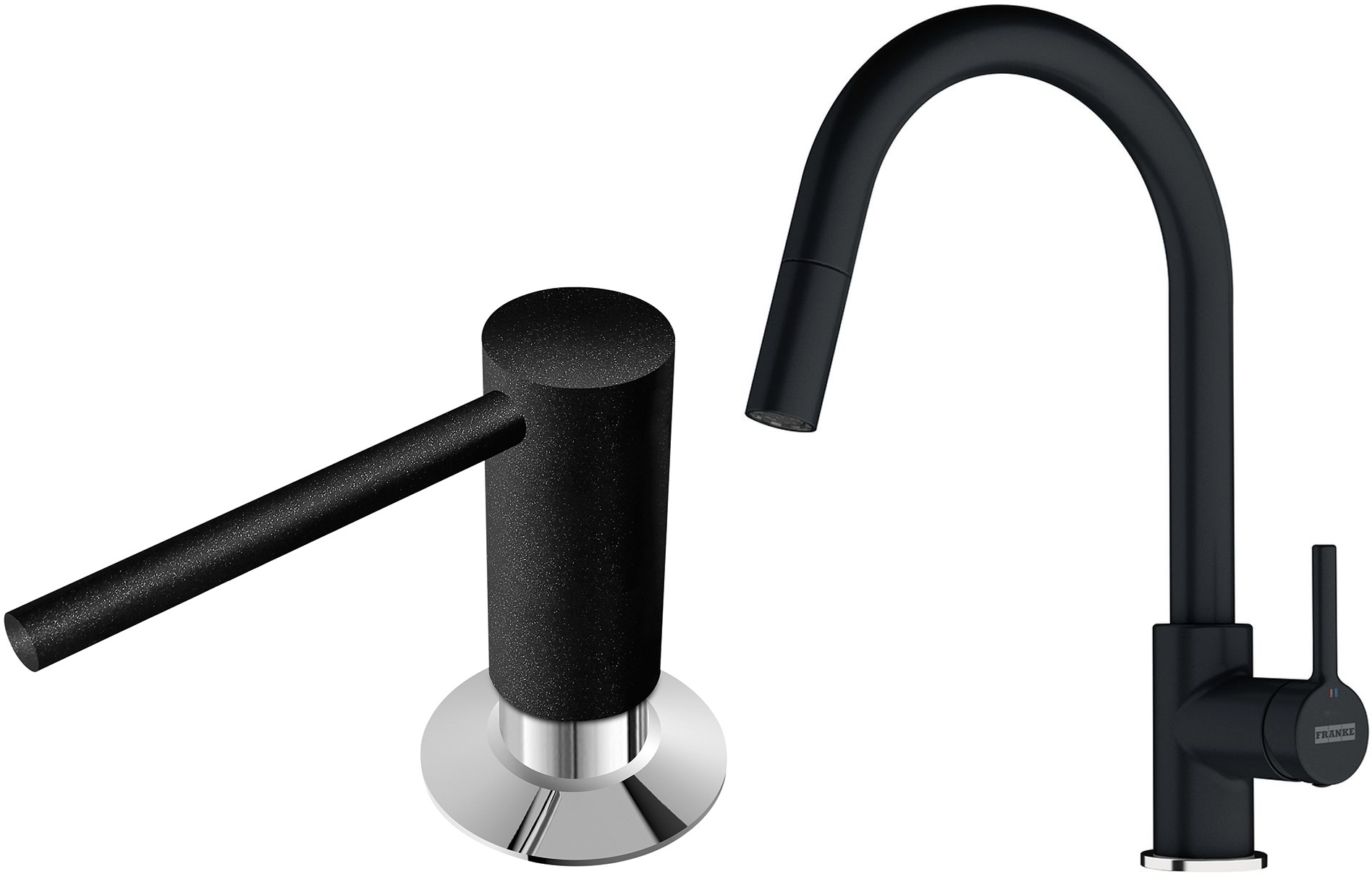 Készlet konyhai csaptelep Franke Lina 115.0626.055, folyadékadagoló Franke Comfort 119.0578.743