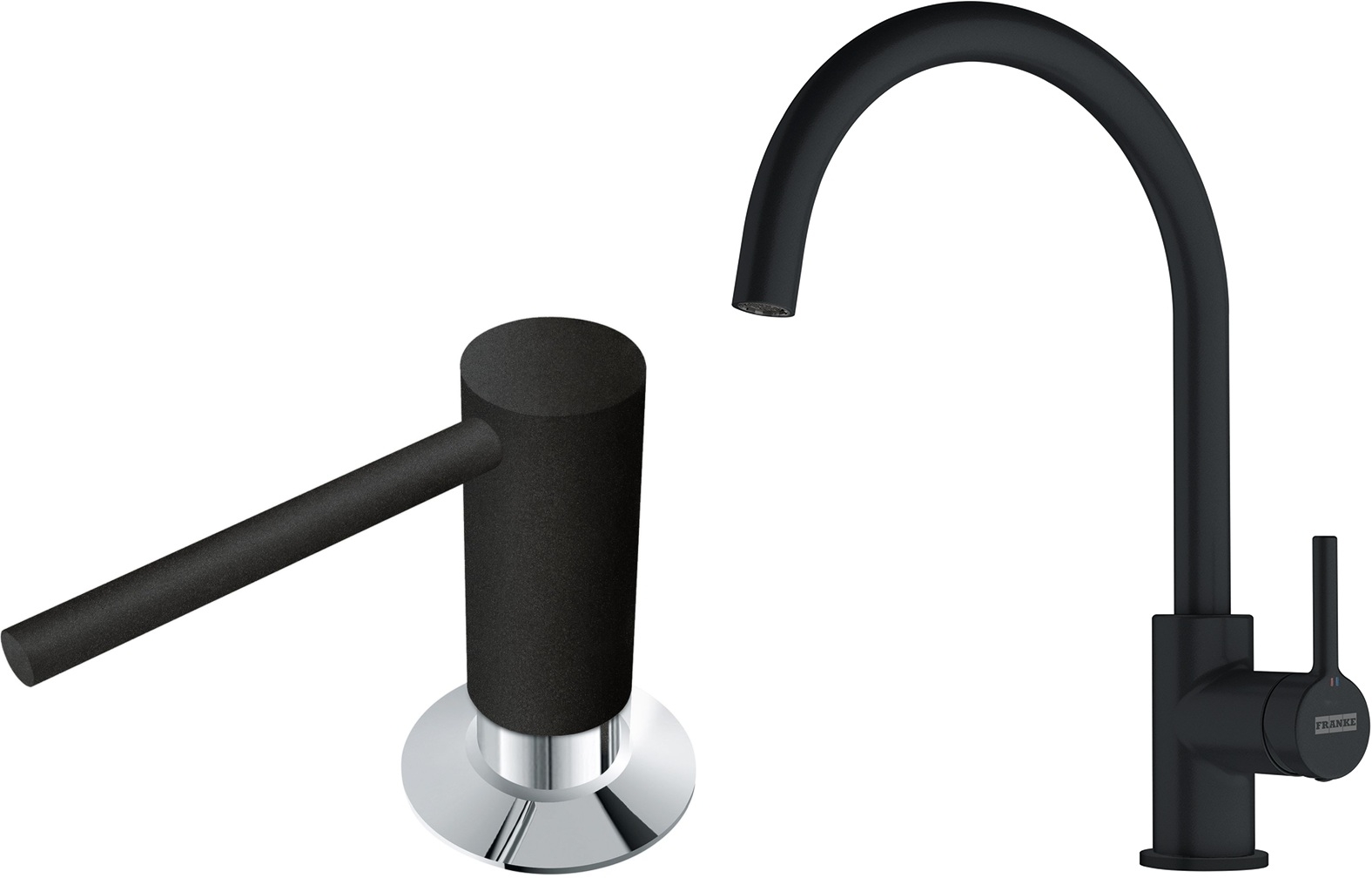 Készlet konyhai csaptelep Franke Lina 115.0626.019, folyadékadagoló Franke Comfort 112.0652.763