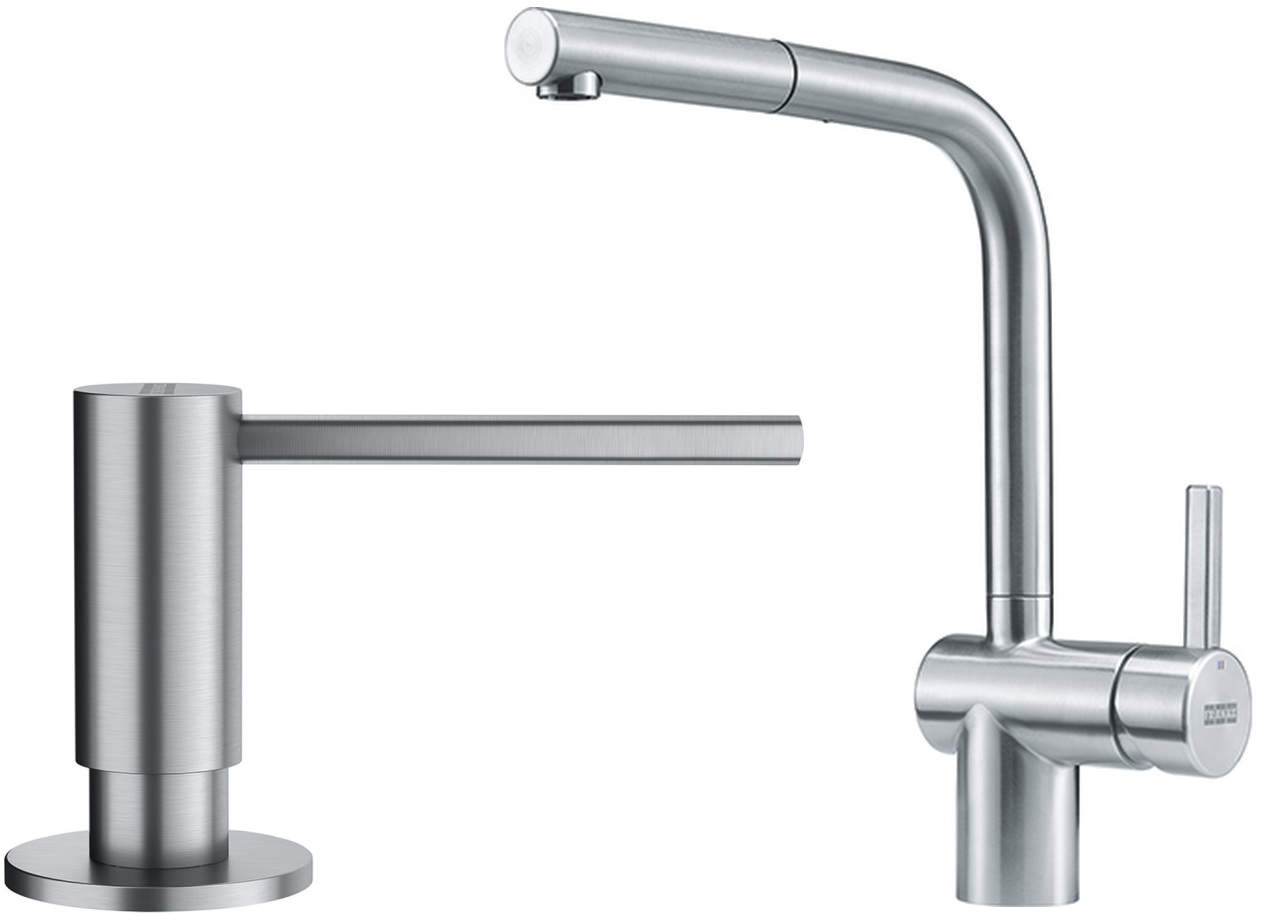 Készlet konyhai csaptelep Franke Atlas 115.0521.438, folyadékadagoló Franke Atlas 112.0717.084
