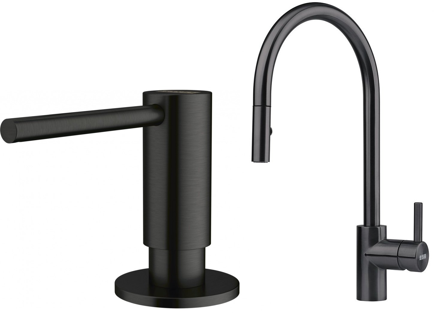 Készlet konyhai csaptelep Franke Eos 115.0613.671, folyadékadagoló Franke Atlas 112.0717.102