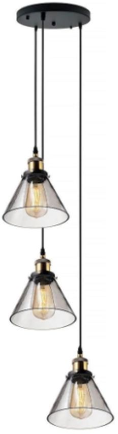 Altavola Design New York Loft függőlámpa 3x40 W sárgaréz-füst színű LA034/CO3_smoky