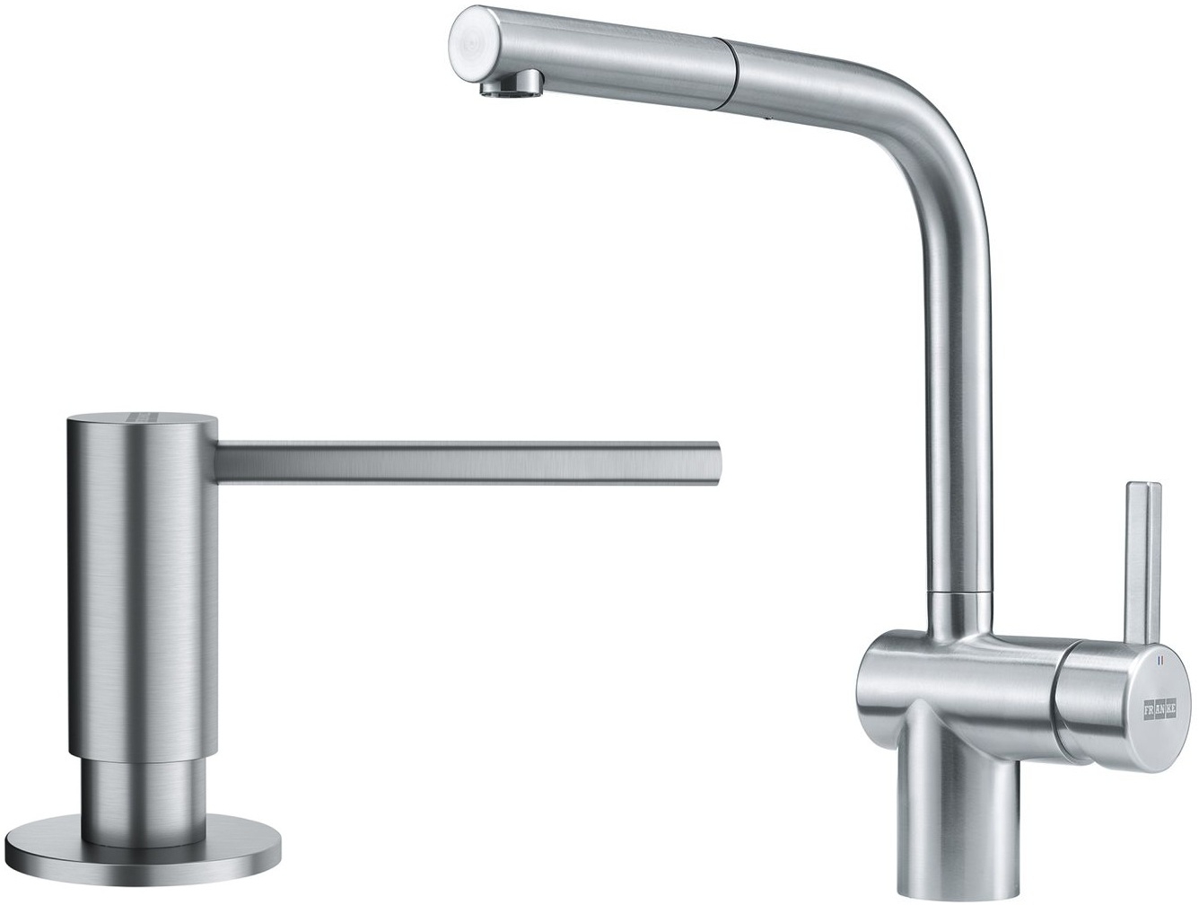 Készlet konyhai csaptelep Franke Atlas 115.0521.439, folyadékadagoló Franke Atlas 112.0717.084