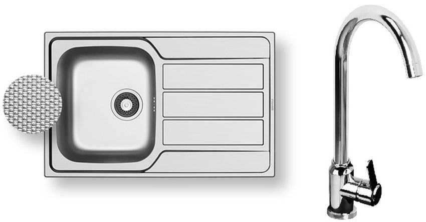 Pyramis Athena mosogató csapteleppel acél/króm 100 180 101L