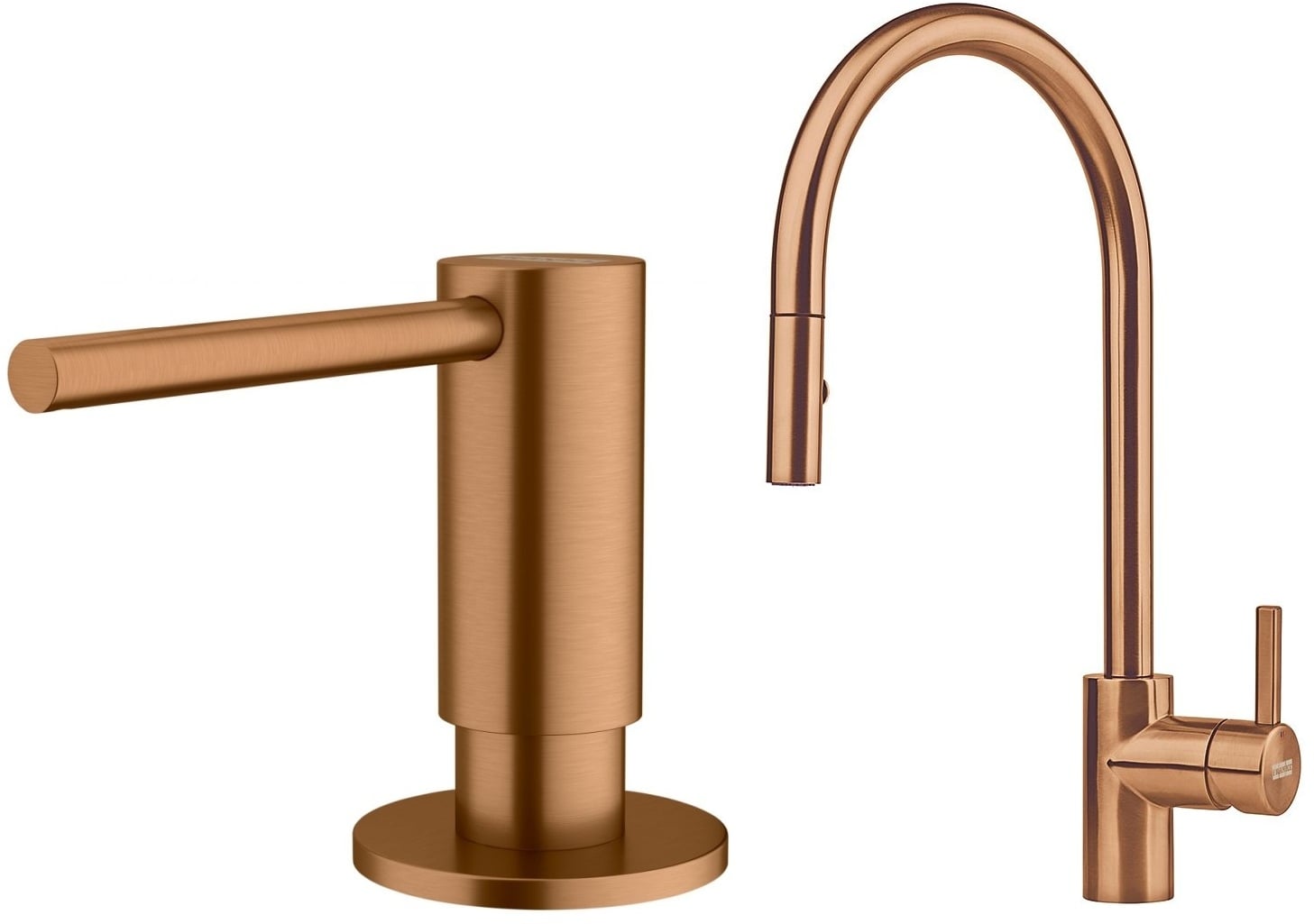 Készlet konyhai csaptelep Franke Eos 115.0628.254, folyadékadagoló Franke Atlas 112.0717.104