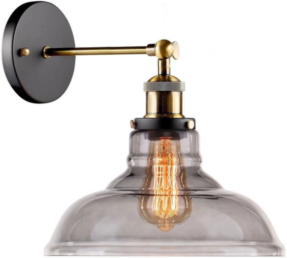 Altavola Design New York Loft oldalfali lámpa 1x40 W sárgaréz-füst színű LA040/W_smoky