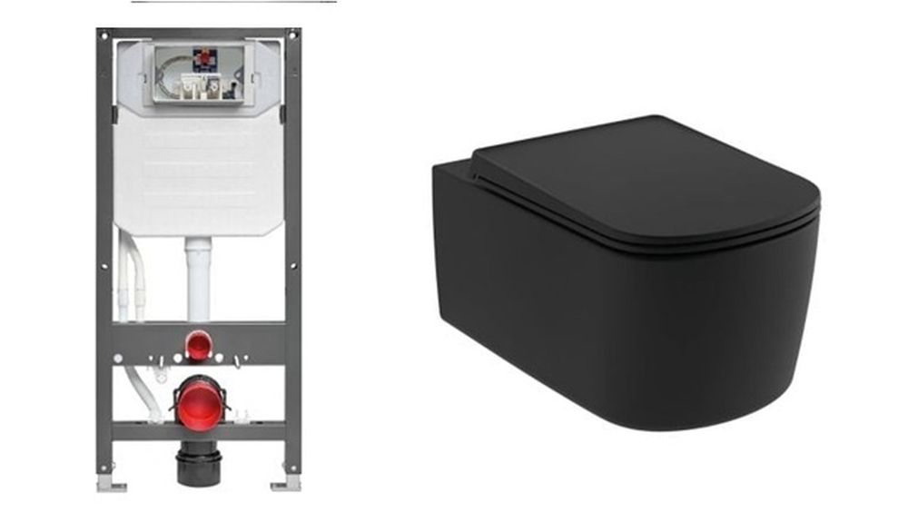 Készlet WC csésze lassú záródású ülőkével Kludi Resa S 27WCSET39, beépíthető keret Kludi Unifix 79300