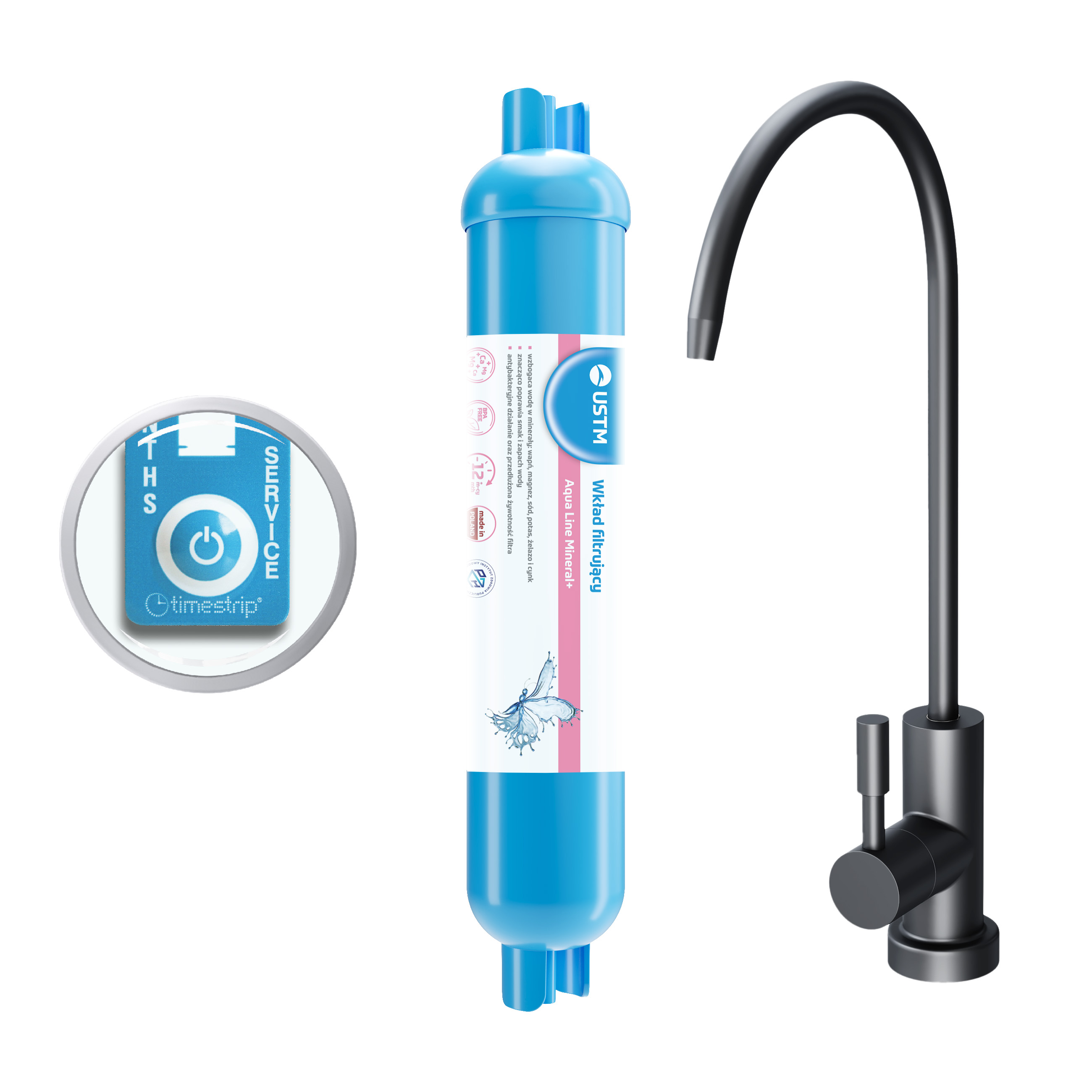 USTM Aqua Line mosogató alatti szűrő AQUALINEMINBLACKSTYLE