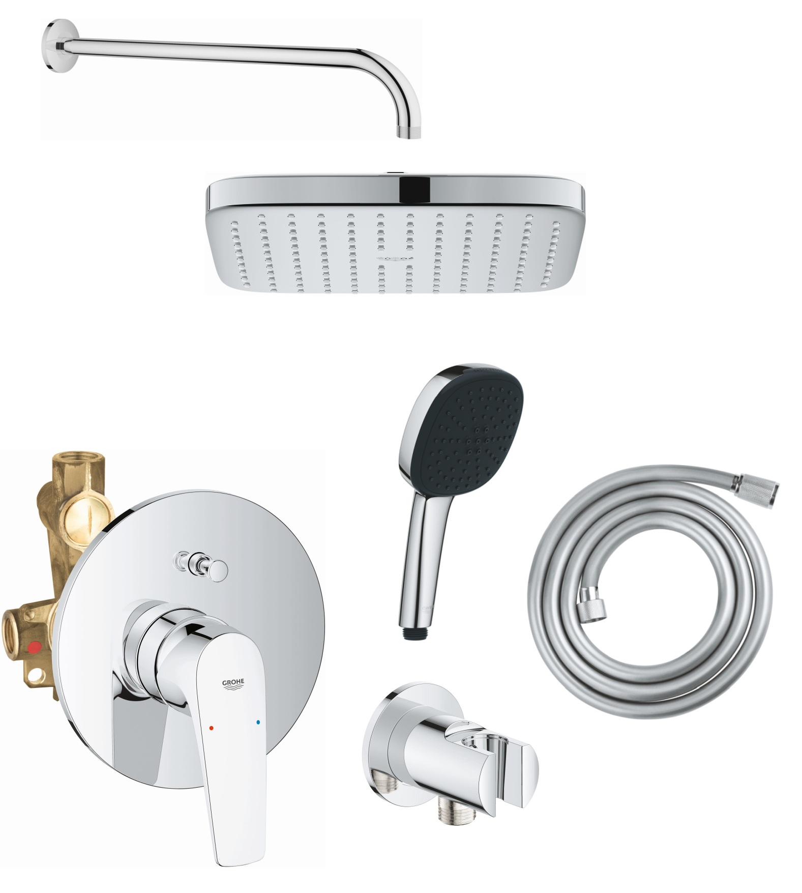 Készlet kád és zuhany csaptelep Grohe Start Flow 29117000, fejzuhany Grohe Vitalio Comfort 26695000, 27851000, 26962001, 2639710E, 28741002