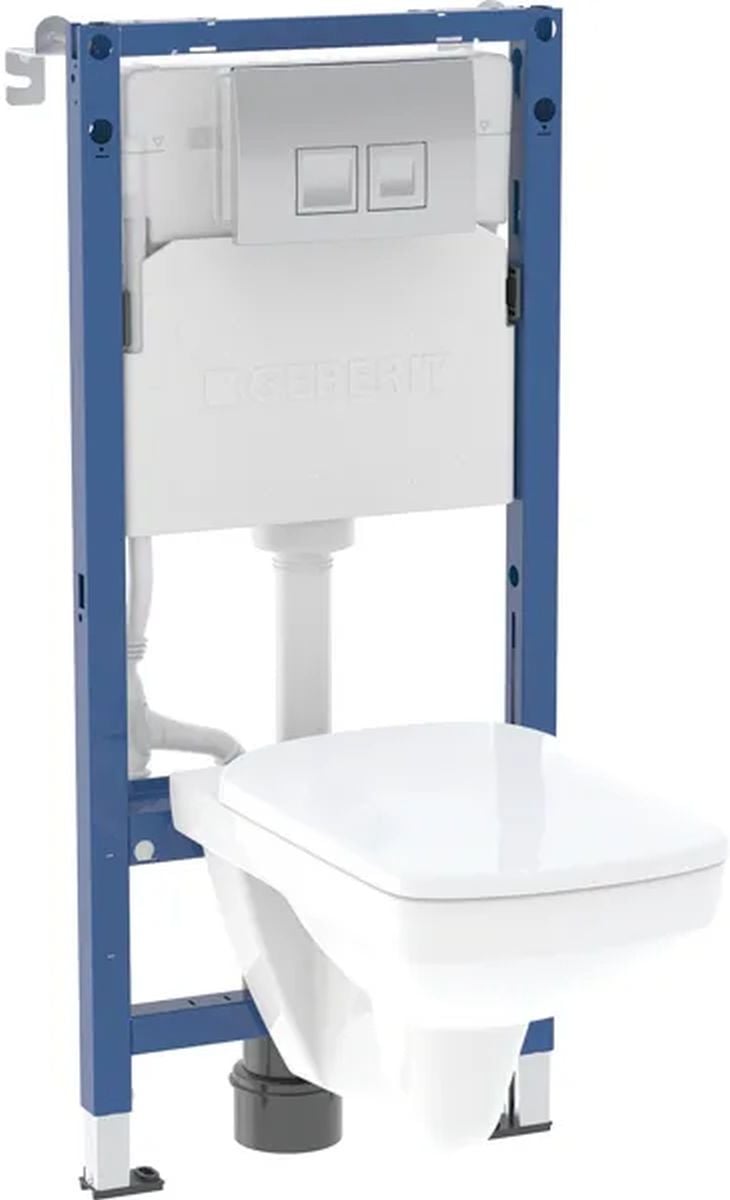 Geberit Duofix Basic keret készlet tállal, deszkával és gombbal 118.340.21.3