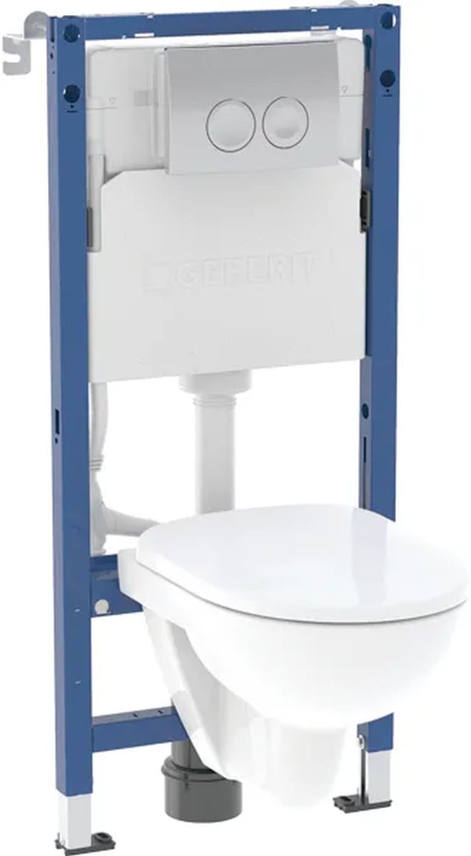 Geberit Duofix Basic keret készlet tállal, deszkával és gombbal 118.341.21.3