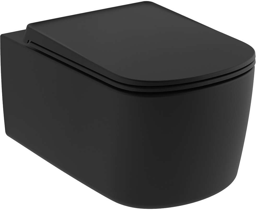 Kludi Resa S wc csésze függesztett perem nélkül mély öblítéssel fekete matt 27WCW0139