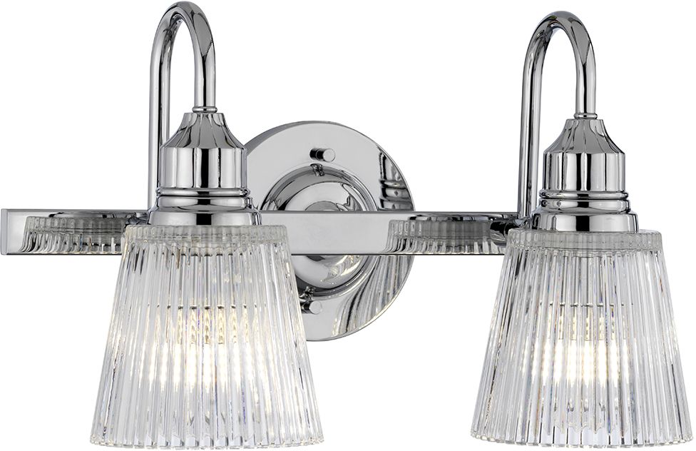 Quintiesse Addison oldalfali lámpa 2x3 W króm-átlátszó QN-ADDISON2-BATH