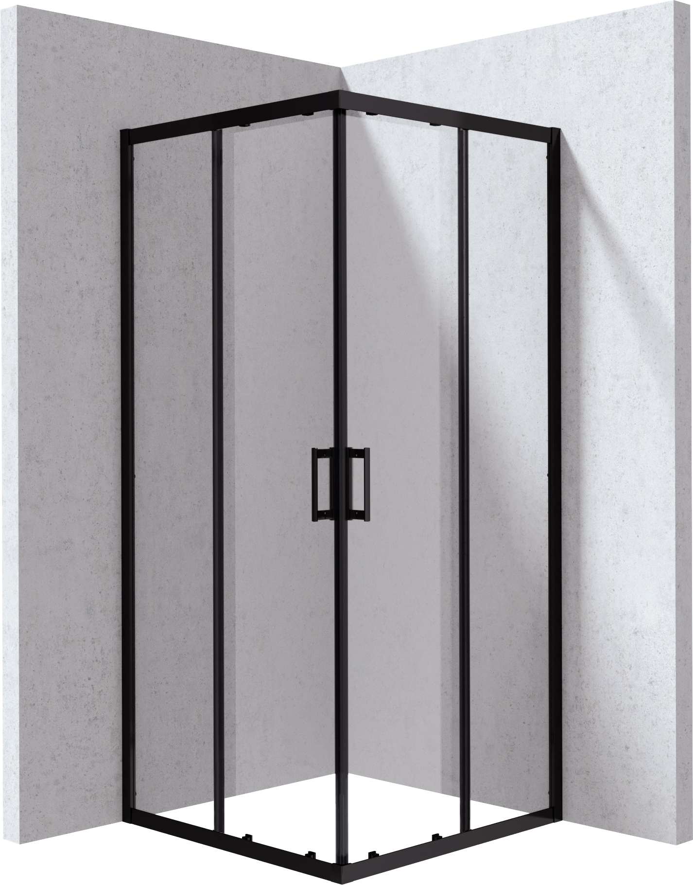 Deante Funkia Evo zuhanykabin 80x80 cm négyzet fekete matt/átlátszó üveg KYC_N088P