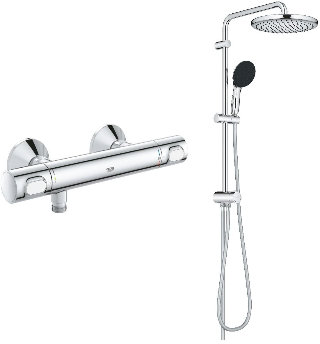 Készlet zuhany készlet Grohe Vitalio Start System 26680001, zuhanycsaptelep Grohe Precision 34840000