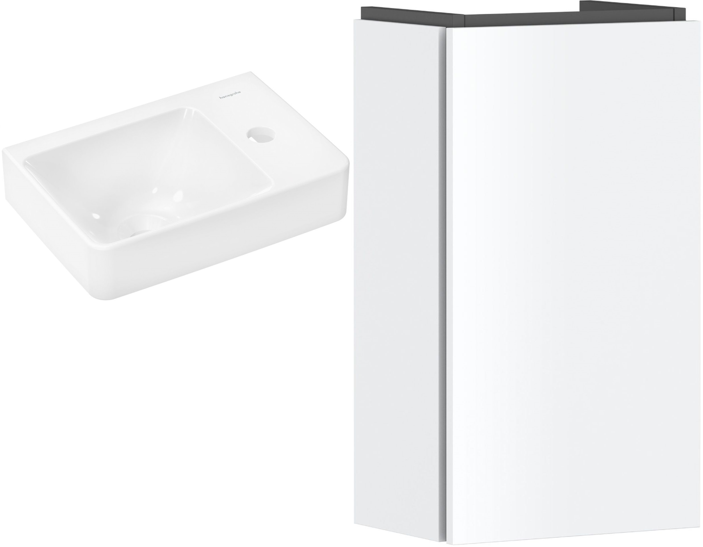 Készlet szekrény Hansgrohe Xilesa E 54244700, mosdótál Hansgrohe Xelu Q 60314450