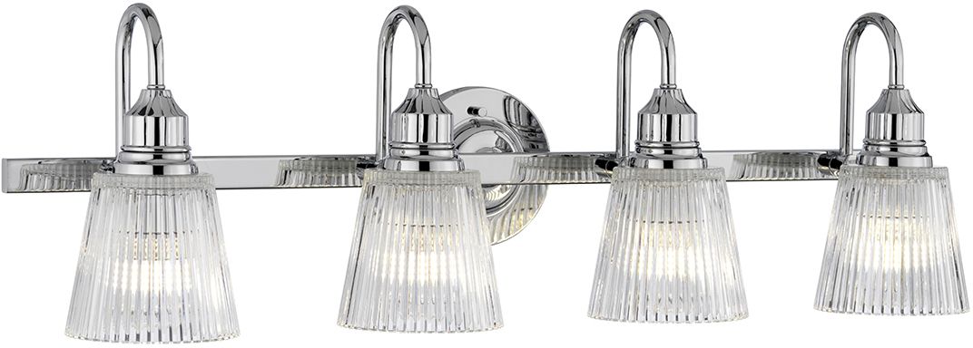 Quintiesse Addison oldalfali lámpa 4x3 W króm-átlátszó QN-ADDISON4-BATH
