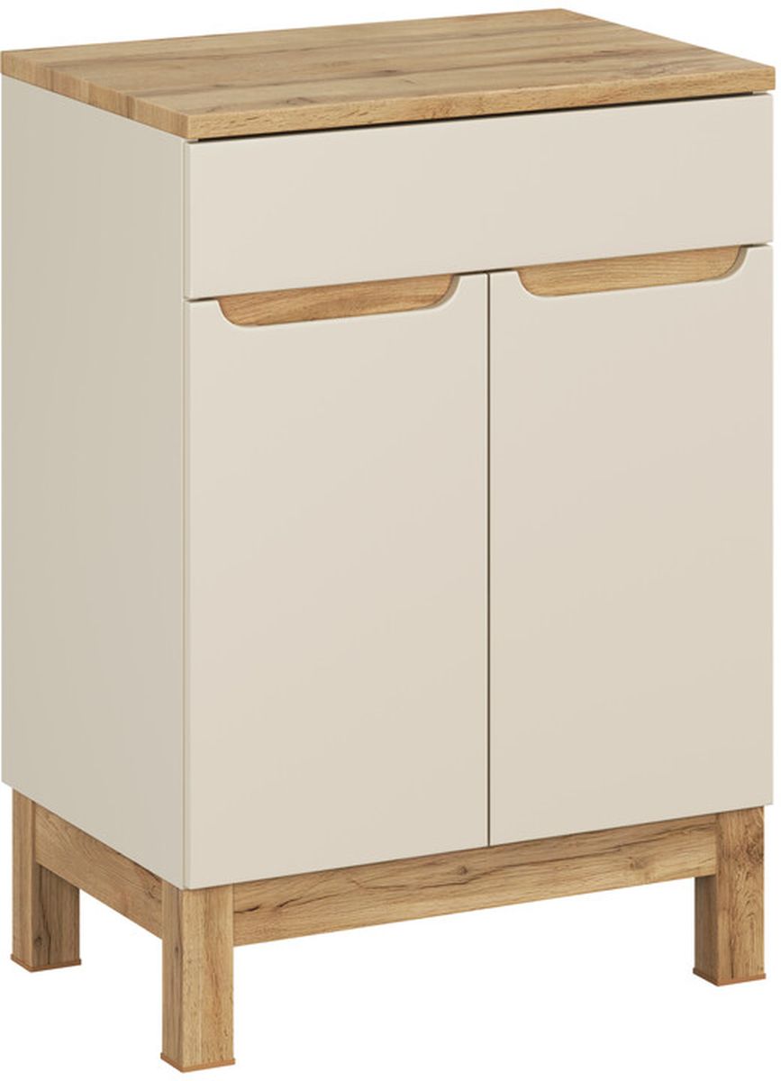 Készlet szekrény Comad Bali Cashmere BALI CASHMERE 82-60-46-2D, szekrény feletti pult Comad Adel Oak BLAT UN. 89-60-B WOTAN