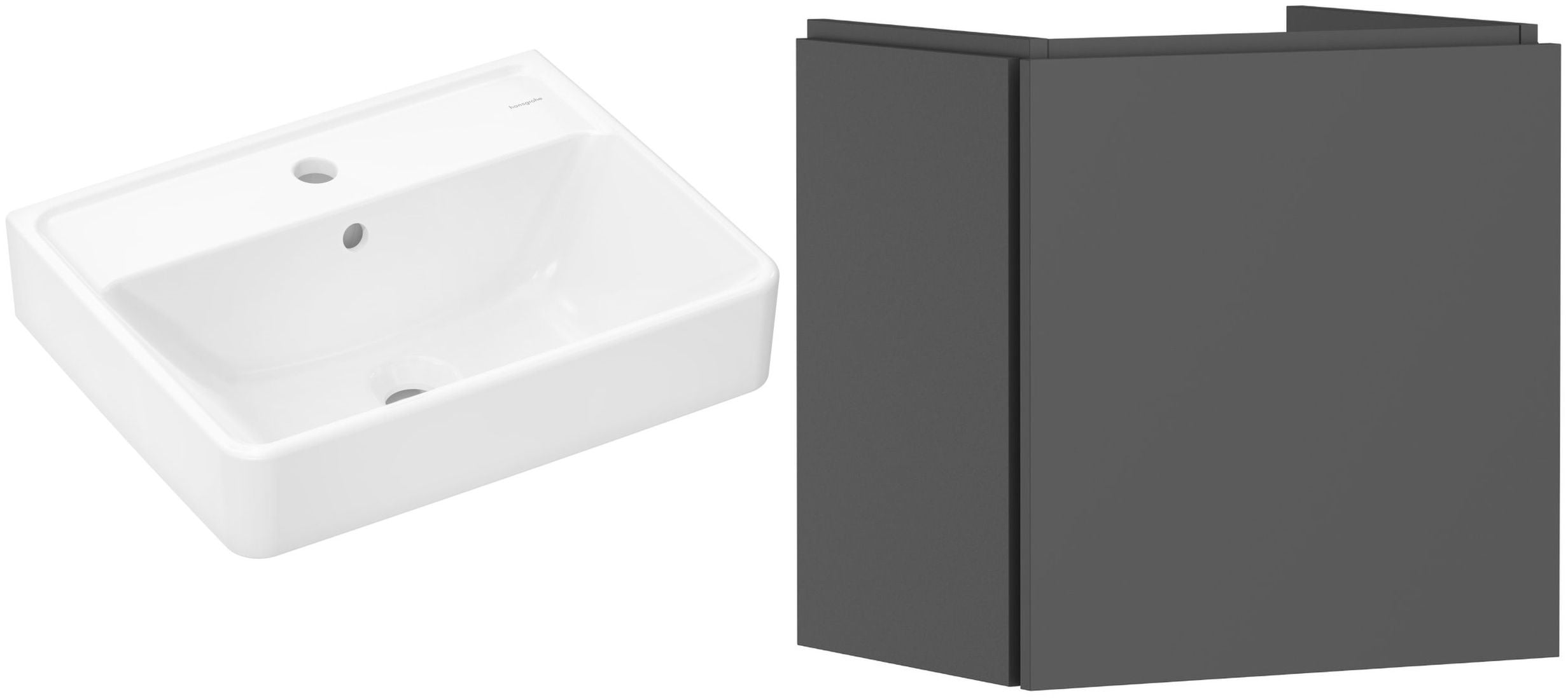 Készlet szekrény Hansgrohe Xilesa E 54247760, mosdótál Hansgrohe Xanuia Q 61008450