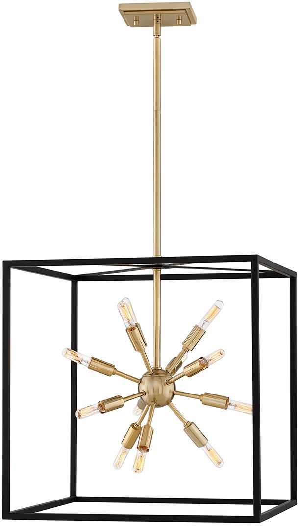 Quintiesse Aros függőlámpa x40 W fekete-sárgaréz QN-AROS-12P