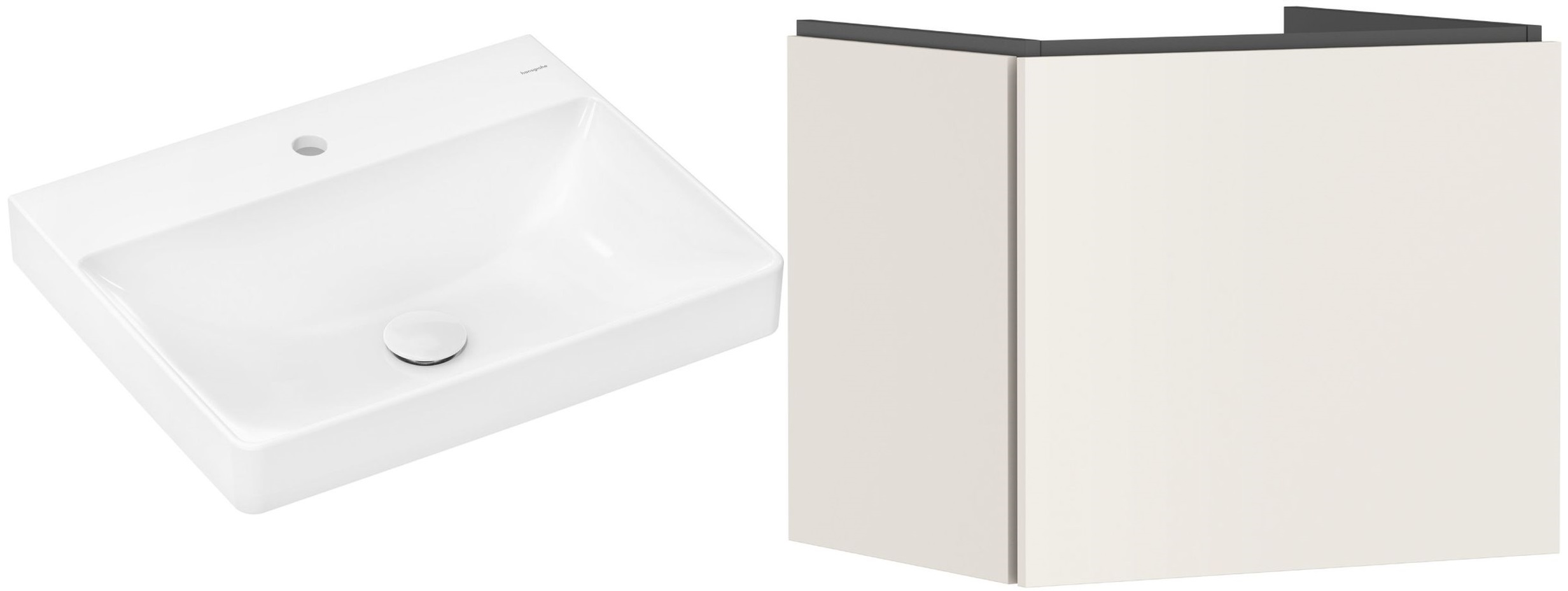 Készlet szekrény Hansgrohe Xilesa E 54253780, mosdótál Hansgrohe Xelu Q 61016450
