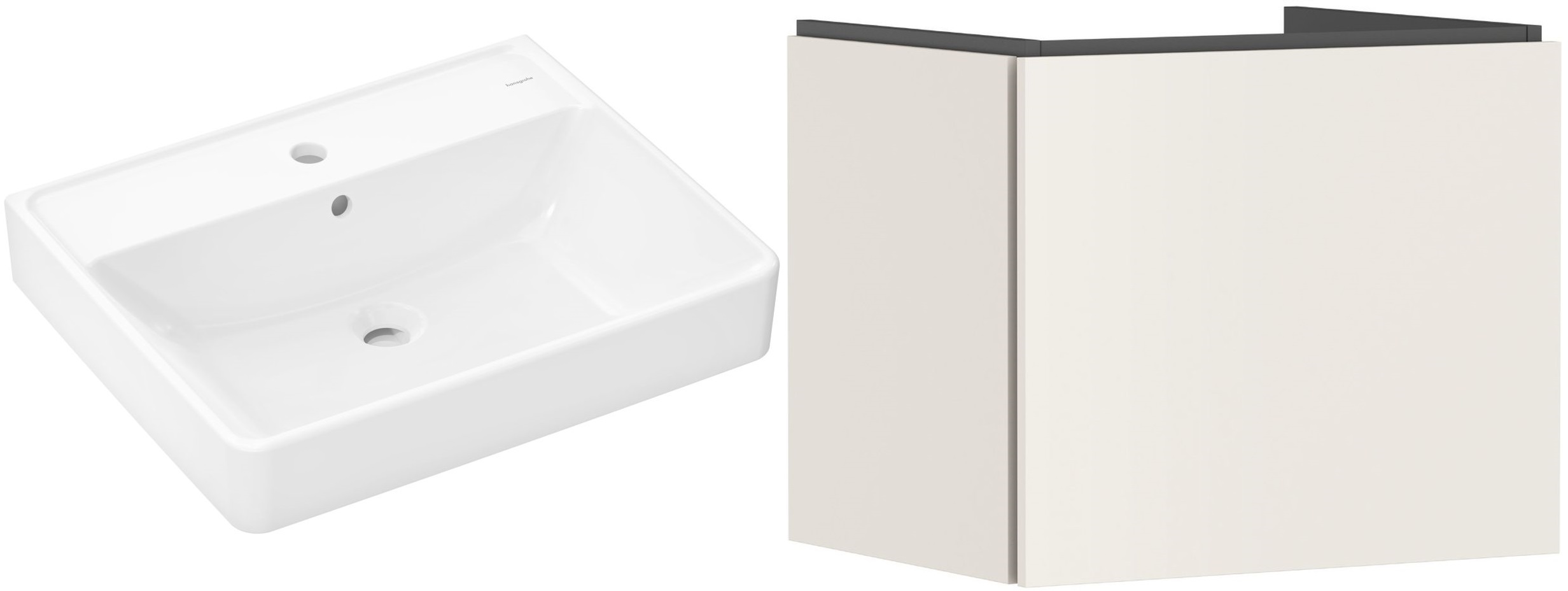 Készlet szekrény Hansgrohe Xilesa E 54253780, mosdótál Hansgrohe Xanuia Q 60133450