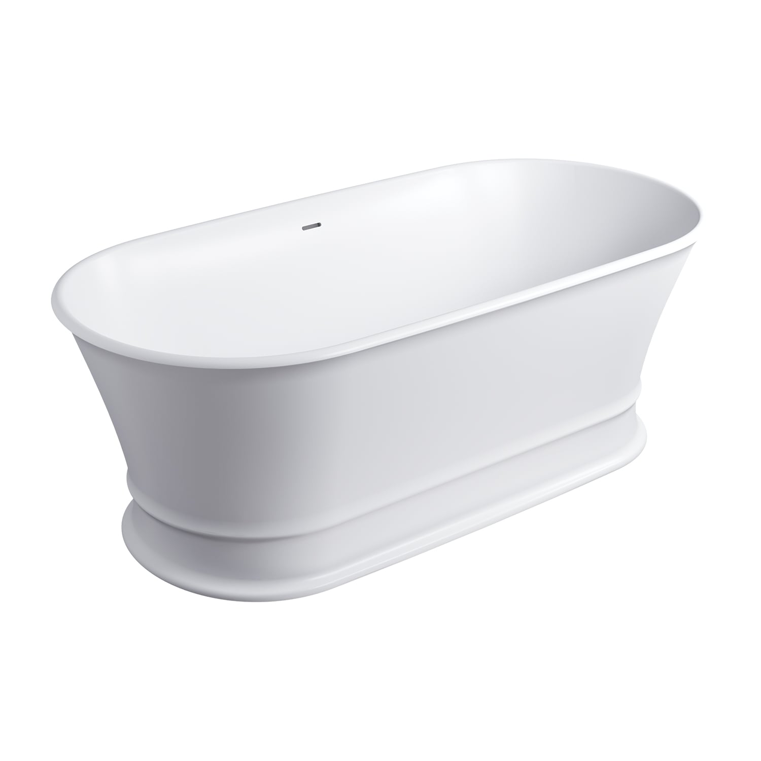 Omnires Classica M+ térben álló kád 170x84 cm ovális fehér CLASSICA170WWZPBM