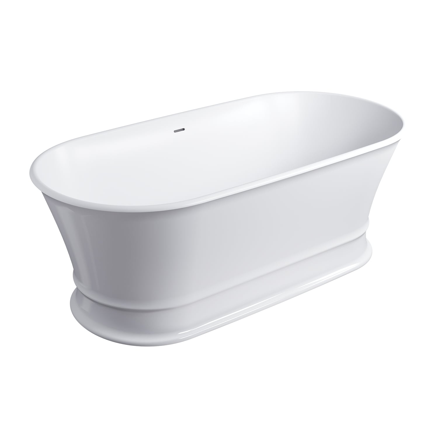 Omnires Classica M+ térben álló kád 170x84 cm ovális fehér CLASSICA170WWZPBP