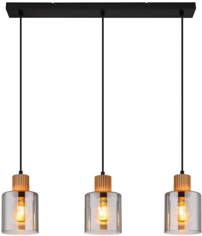 Globo Lighting Aleidis függőlámpa 3x25 W fekete-füst színű 15768-3