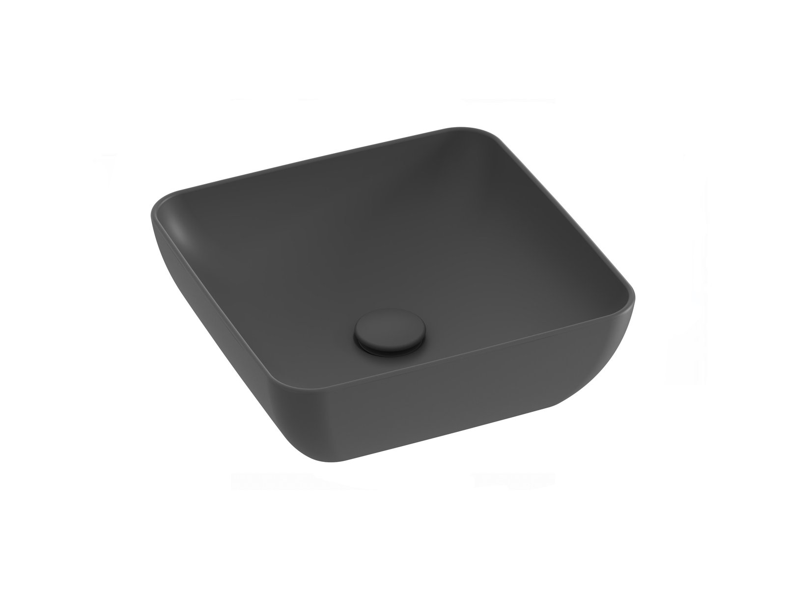 Ravak Uni Slim mosdótál 38x38 cm négyzet mosdótálak antracit XJX03138000