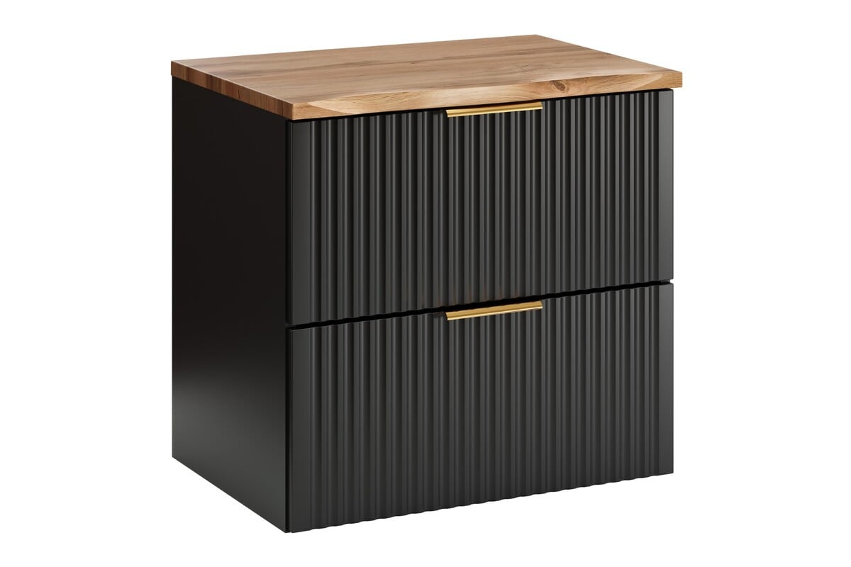 Készlet szekrény Comad Adel Black ADEL BLACK 82-60-B-2S, szekrény feletti pult Comad Nature Wotan NATURE WOTAN 89-60-46 M