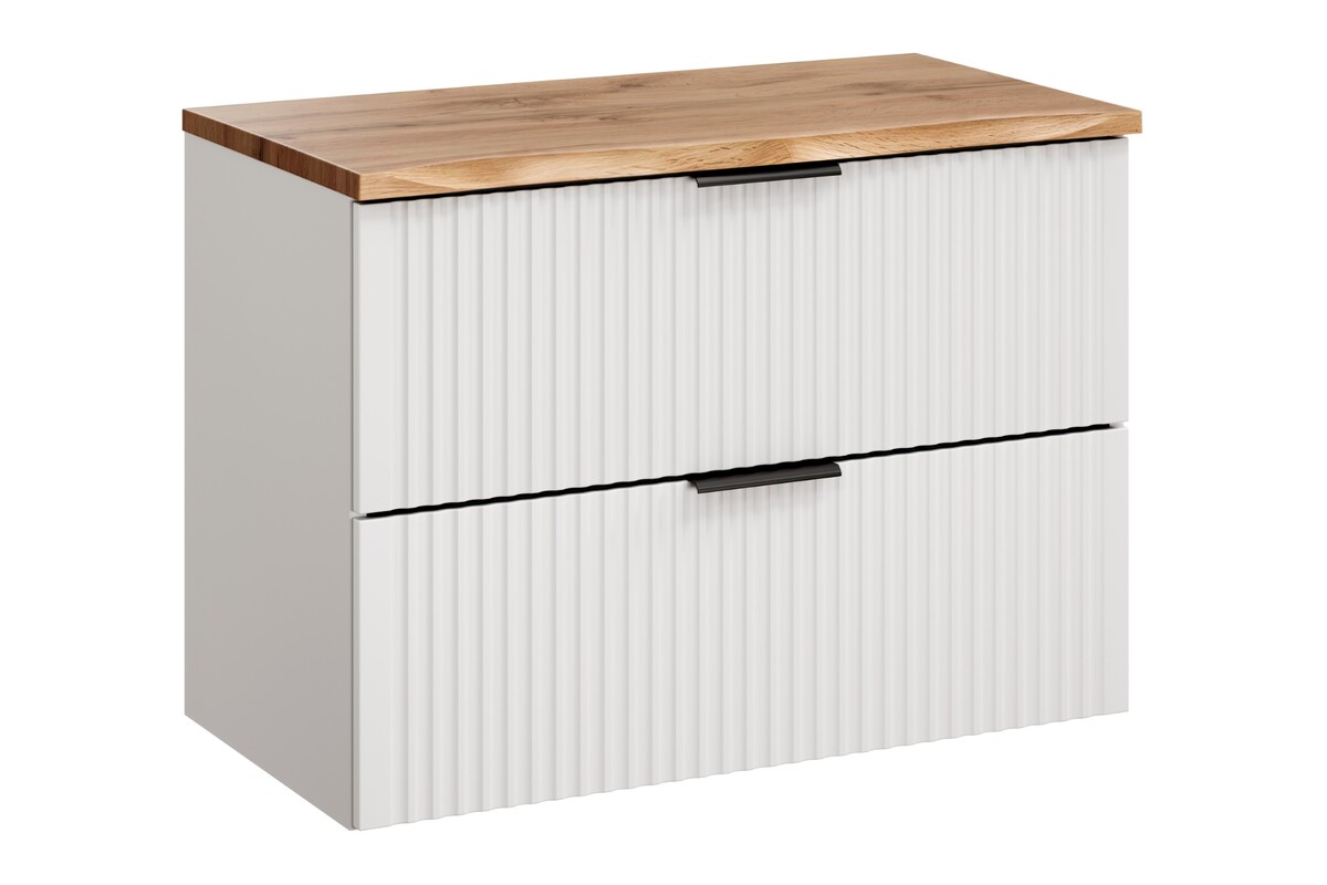 Készlet szekrény Comad Adel White ADEL WHITE 82-80-B-2S, szekrény feletti pult Comad Nature Wotan NATURE WOTAN 89-80-46 M