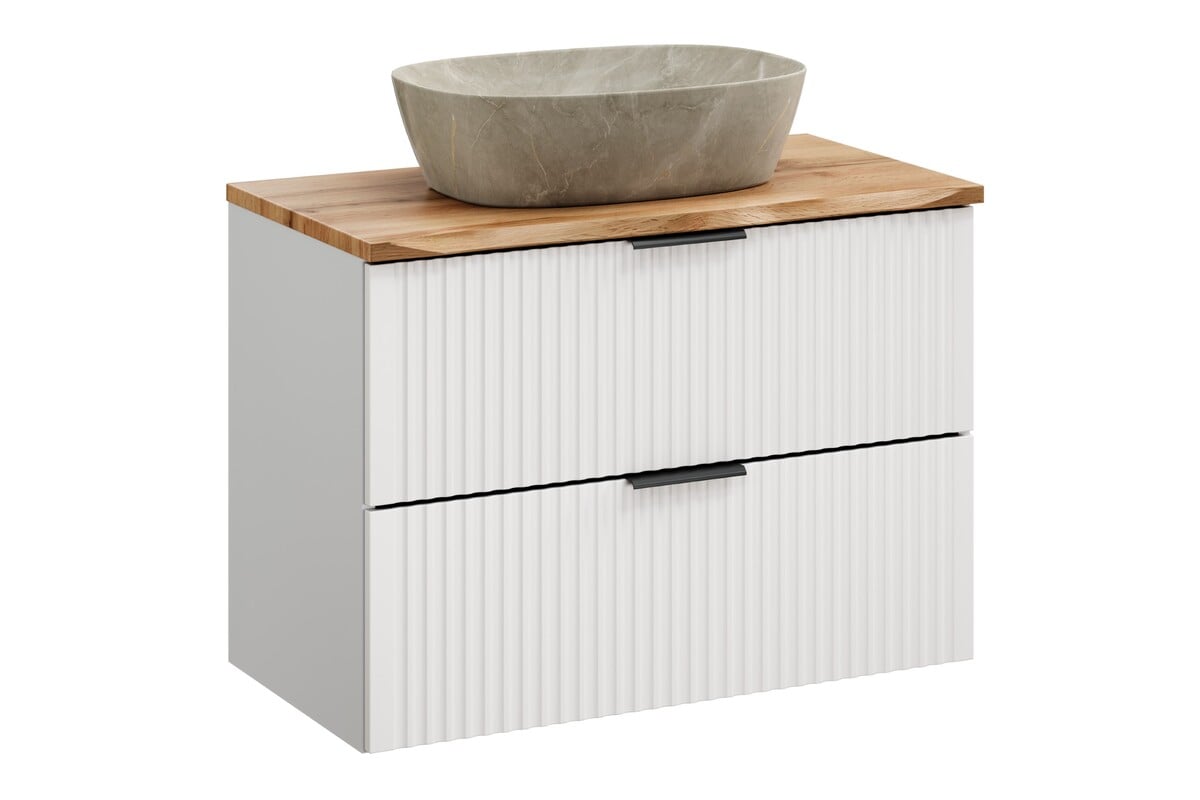 Készlet szekrény Comad Adel White ADEL WHITE 82-80-B-2S, mosdótál Comad Anna UN-ANNA-MY1, NATURE WOTAN 89-80-46 M