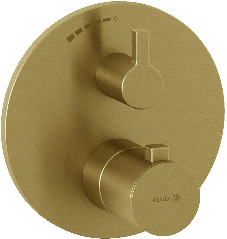Kludi Nova Fonte Puristic zuhanycsaptelep süllyesztett z termosztáttal arany 20885N015