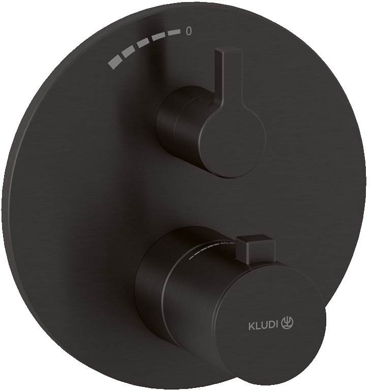 Kludi Nova Fonte Puristic zuhanycsaptelep süllyesztett z termosztáttal fekete 20885N215