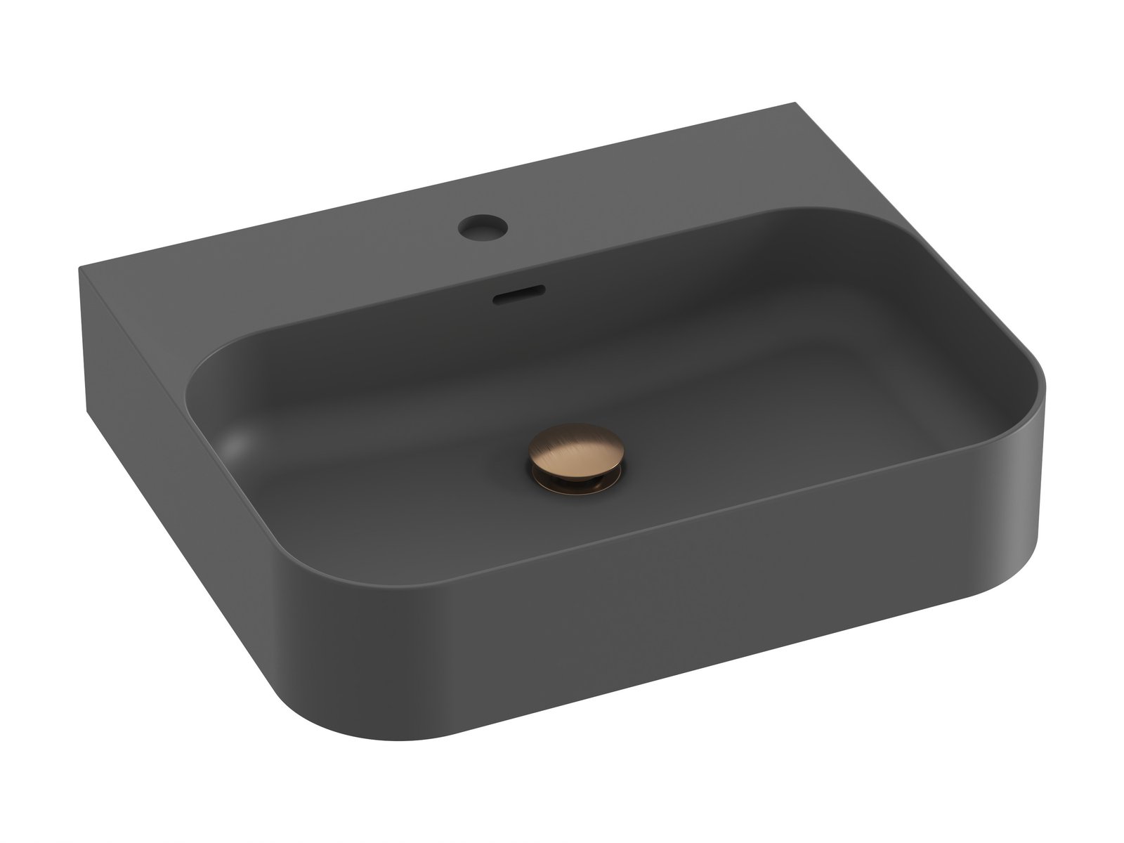 Ravak Ceramic mosdótál 55.3x45.2 cm négyszögletes klasszikus antracit XJX03155005