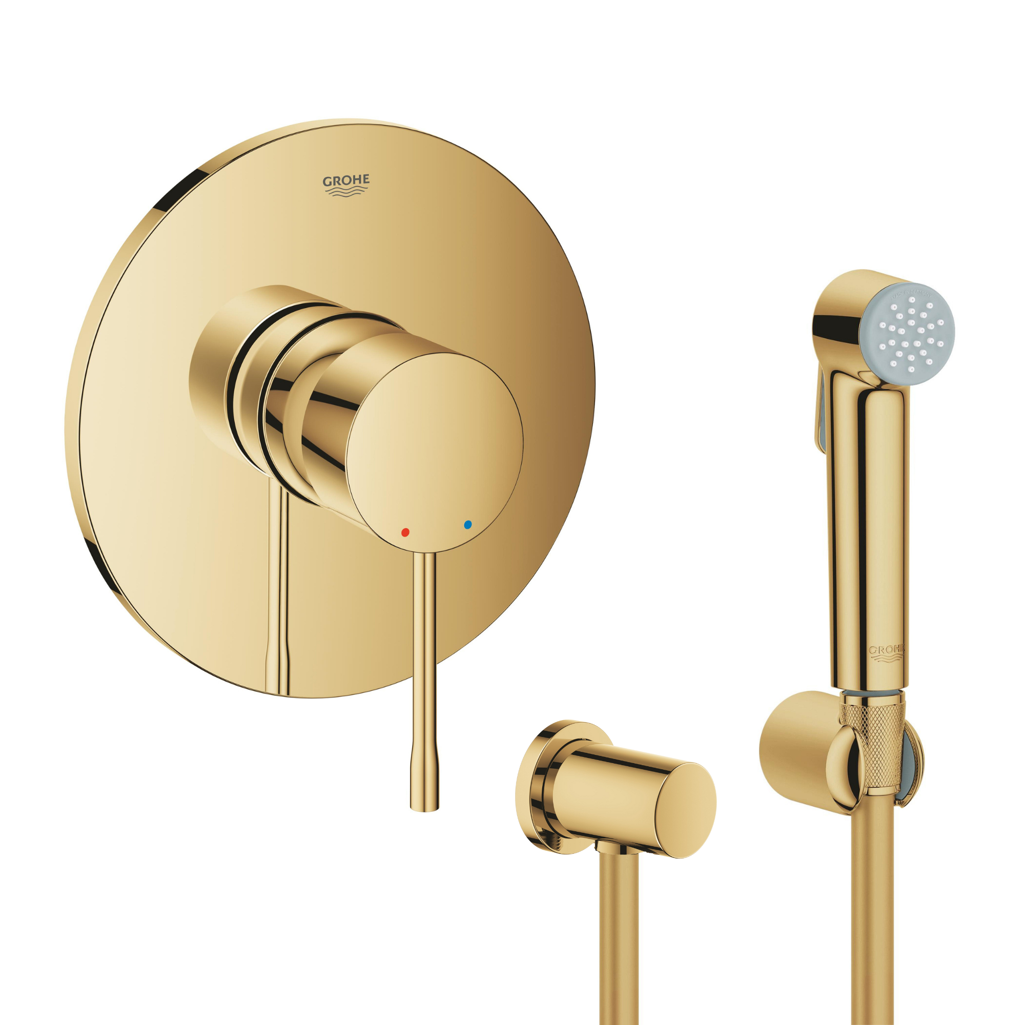 Készlet zuhanycsaptelep Grohe Essence 24057GL1, bidé zuhanykészlet Grohe Tempesta 27513GL1, 27057GL0
