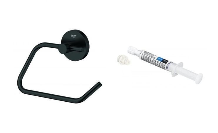 Készlet WC papír tartó Grohe Start 412002430, ragasztó Grohe QuickGlue 41127000