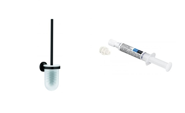 Készlet WC kefe Grohe Start 411852430, ragasztó Grohe QuickGlue 41127000