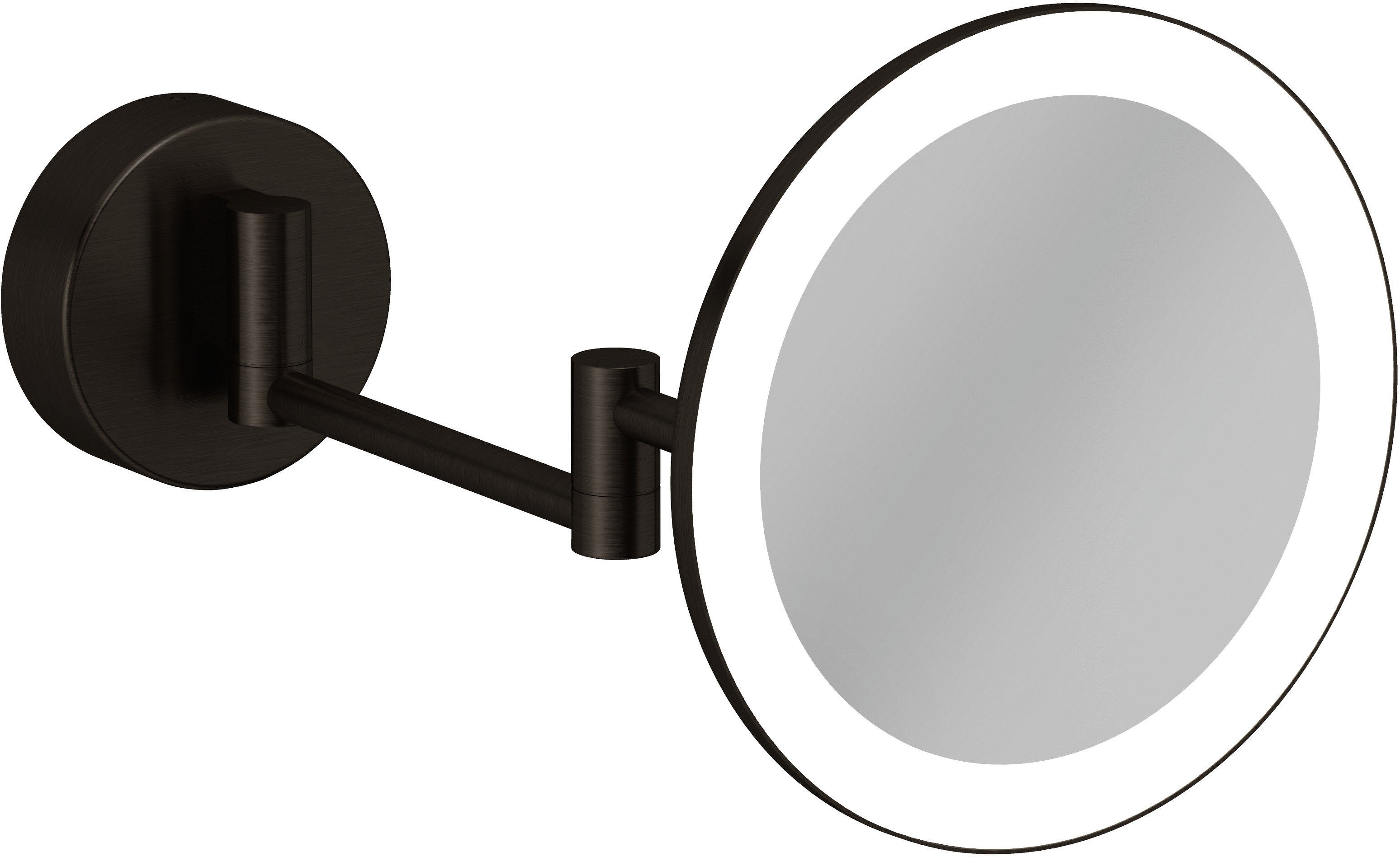 Kludi Vela R kozmetikai tükör 20.2x20.2 cm kerek világítással fekete 58995N2W