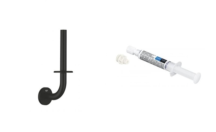 Készlet WC papír tartó Grohe Start 411862430, ragasztó Grohe QuickGlue 41127000